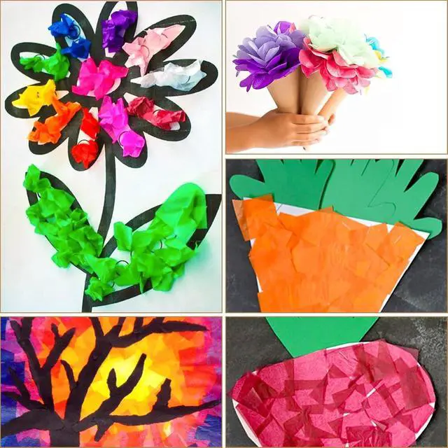 Alt view image 4 of 7 - Jyongmer 9000 Sheets 1 Inch Colored Tissue Paper Squares 30 Assorted Colors