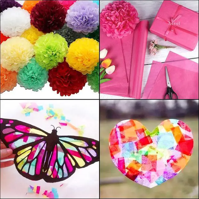 Alt view image 5 of 7 - Jyongmer 9000 Sheets 1 Inch Colored Tissue Paper Squares 30 Assorted Colors