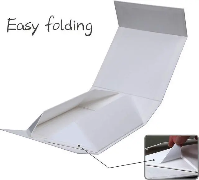 Alt view image 3 of 7 - Rsgift White Gift Box with Lids,9.7x7.2x3.3 Inch Gift Boxes for Presents,Magnetic Closure boxes for Wedding,Birthday,Graduation Packaging