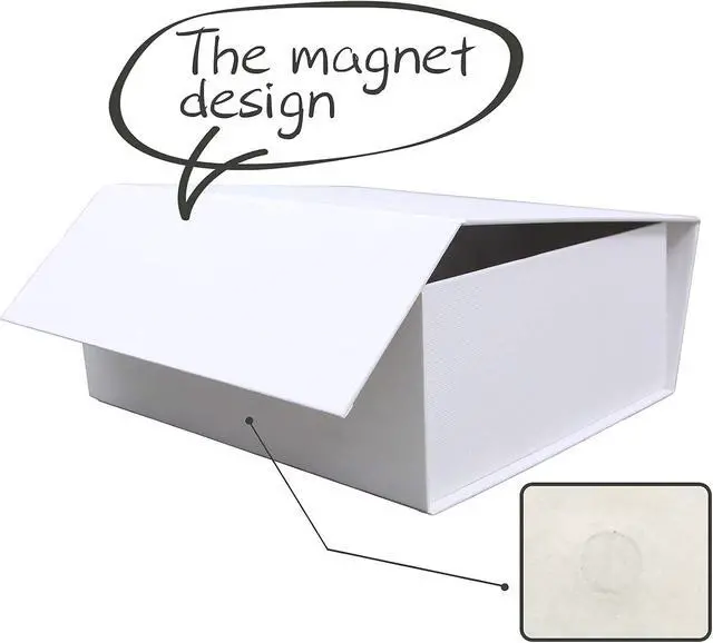 Alt view image 7 of 7 - Rsgift White Gift Box with Lids,9.7x7.2x3.3 Inch Gift Boxes for Presents,Magnetic Closure boxes for Wedding,Birthday,Graduation Packaging