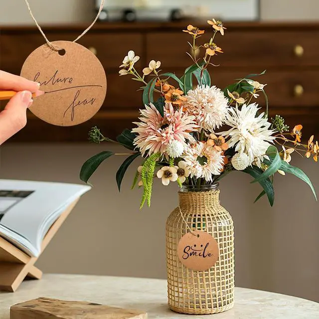 Alt view image 3 of 7 - 200pcs Kraft Gift Tags - Round Paper Tags