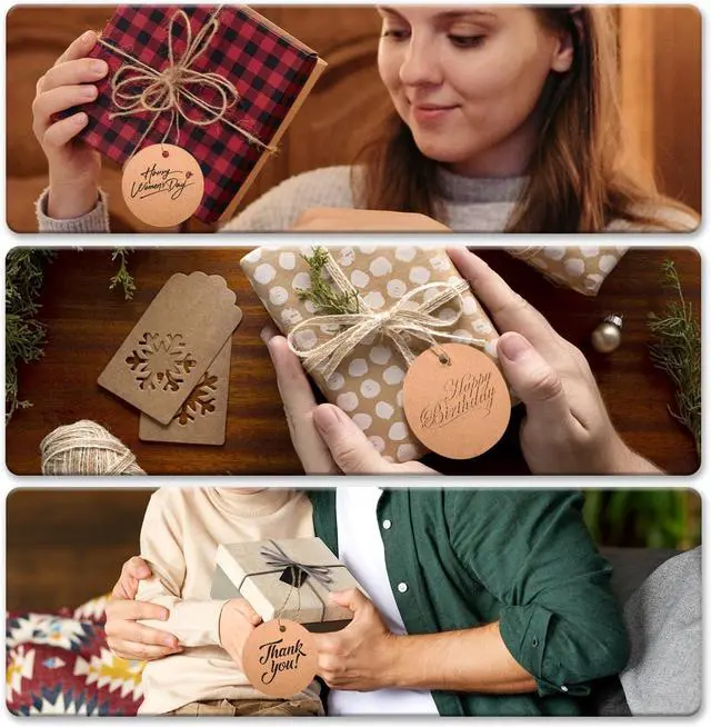 Alt view image 4 of 7 - 200pcs Kraft Gift Tags - Round Paper Tags