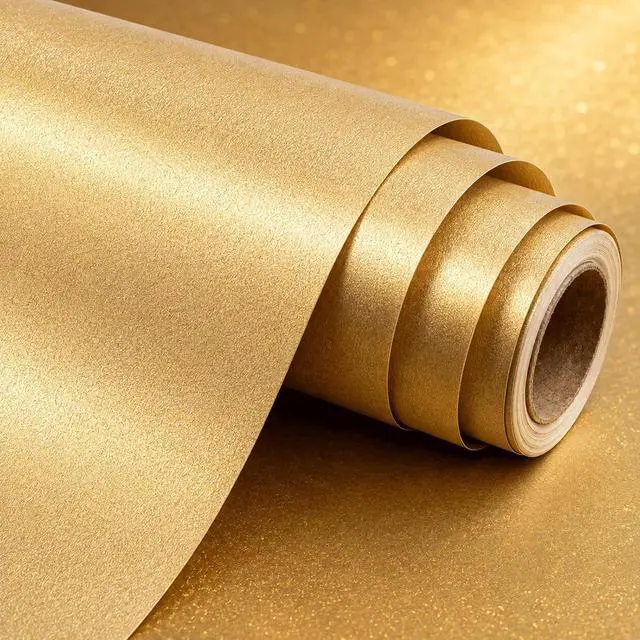 Main image of Yarcony Shimmer Gold Wrapping Paper, Champagne Matte Wrapping Paper for Gifts, Solid Color Pearly-lustre Gift Wrap for Birthday, Wedding, Valentine's Day, Mother's Day, Christmas(17 Inch X 16.5 Feet)