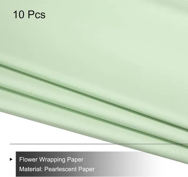 Alt view image 3 of 7 - MECCANIXITY 10 Pcs Flower Wrapping Paper 22.8x22.8 Inch Waterproof Florists Wrapping Paper for Florist Bouquet Supplies, DIY Crafts, Gift/Gift Box Packaging Light Green