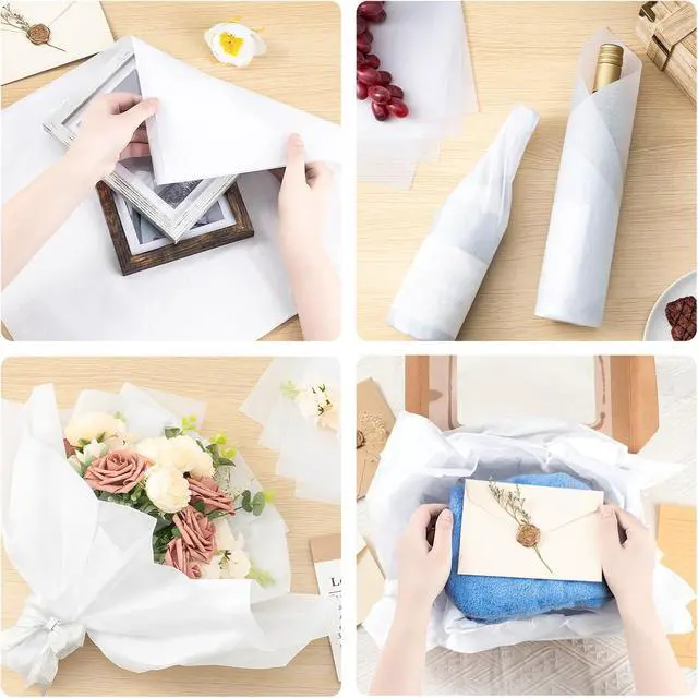Alt view image 6 of 7 - Simetufy 115 Sheets White Tissue Paper for Gift Bags Packaging 14 x 20 Inch