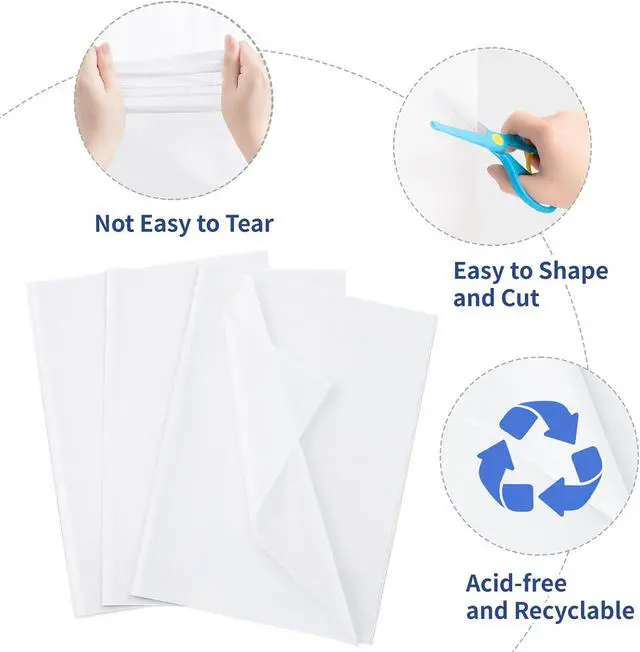 Alt view image 7 of 7 - Simetufy 115 Sheets White Tissue Paper for Gift Bags Packaging 14 x 20 Inch