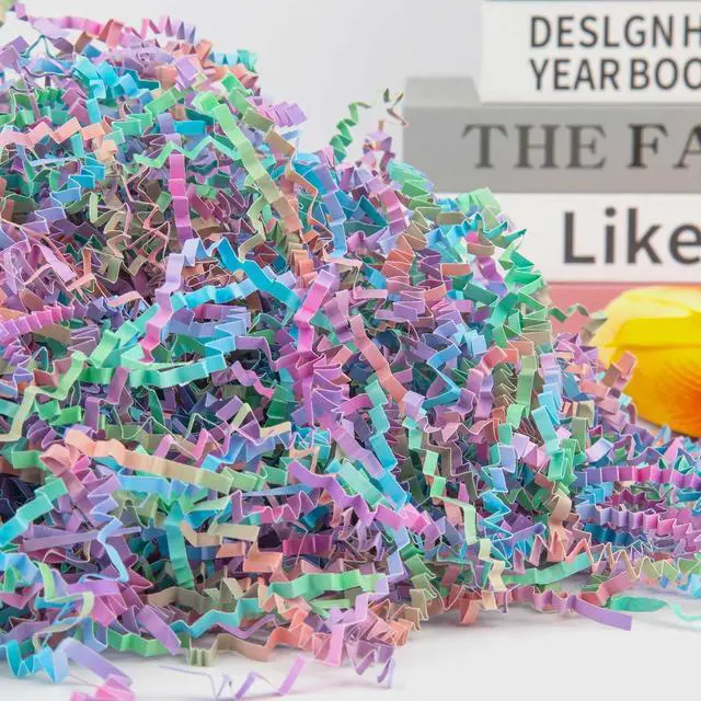 Alt view image 3 of 5 - Caleihd 1/2 LB Crinkle Cut Paper Shredded Filler Paper for Gift Baskets Gift Box Confetti Shreds Decoration Stuffing for Birthday, Weddings, Anniversaries, Christmas Wrapping Multi-color