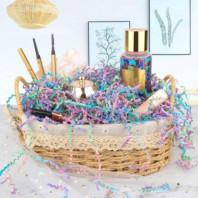 Alt view image 5 of 5 - Caleihd 1/2 LB Crinkle Cut Paper Shredded Filler Paper for Gift Baskets Gift Box Confetti Shreds Decoration Stuffing for Birthday, Weddings, Anniversaries, Christmas Wrapping Multi-color