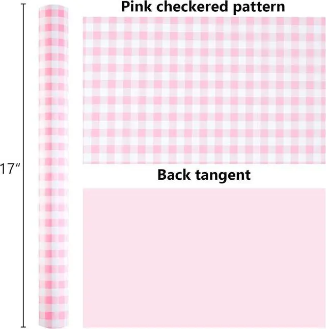 Alt view image 4 of 6 - Burymento Pink Checkerboard Wrapping Paper, Gift Wrap for Birthday, Valentines, Mothers day, Graduation, Wedding, Fathers day, Baby Shower, Christmas (17in x 32.8ft)