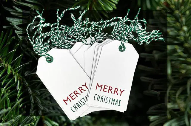 Alt view image 6 of 7 - K-Kraft Green Tags for Gift Wrapping and Labeling (Xmas on White Kraft 25 PCS) with Pre-Strung Holiday Bakers Twine