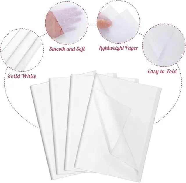 Alt view image 3 of 7 - woric 160 Sheets White Tissue Paper Bulk 14 X 20 Inches