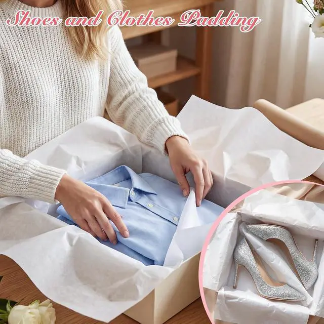 Alt view image 7 of 7 - woric 80 Sheets White Tissue Paper Bulk for Gift Bags & Crafts, 20" x 14"