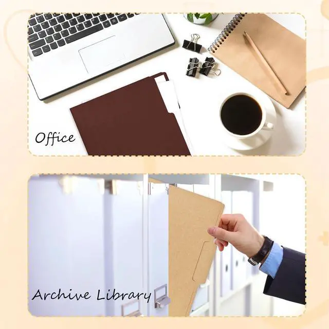 Alt view image 5 of 7 - 12 Pcs Brown File Folders Letter Size Colored Manilla File Folders with 1/3-cut Tabs Decorative File Pockets for Office School Business Home Organizer (12, Brown Series)