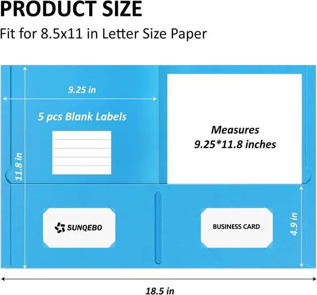 Alt view image 2 of 7 - 2 Pocket Folders, 5 Pack Folders with Pockets, Textured Paper File Folders