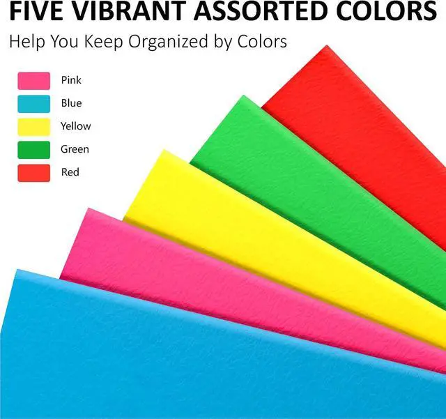 Alt view image 4 of 7 - 2 Pocket Folders, 5 Pack Folders with Pockets, Textured Paper File Folders