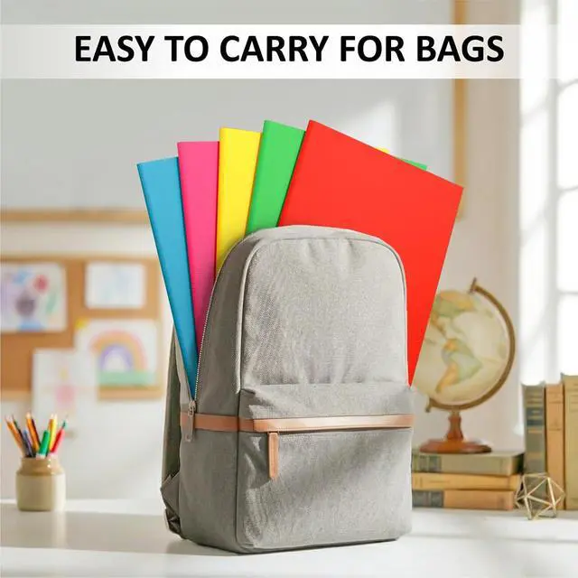 Alt view image 7 of 7 - 2 Pocket Folders, 5 Pack Folders with Pockets, Textured Paper File Folders