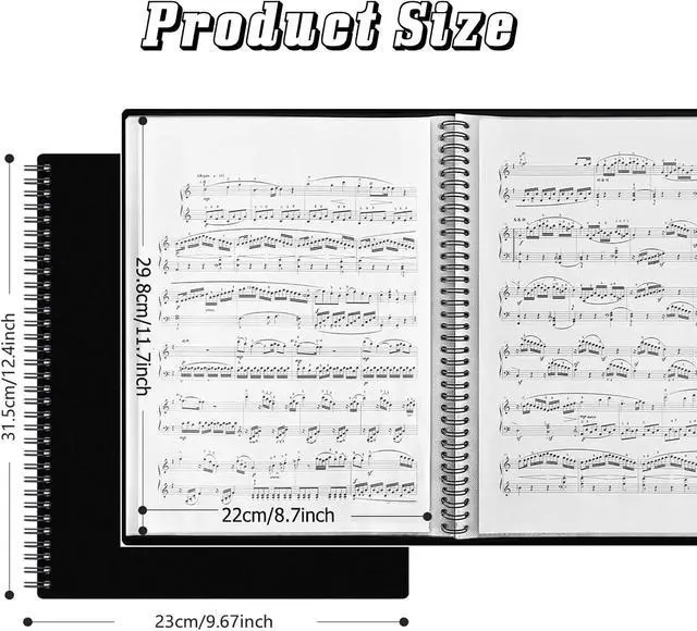 Alt view image 2 of 7 - 50 Pockets Portfolio Binder with Plastic Sleeves, Presentation Book Display 100 Pages File Folder for Artwork, Sheet Music, Document, Diamond Painting (50 Pockets Portfolio Binder)