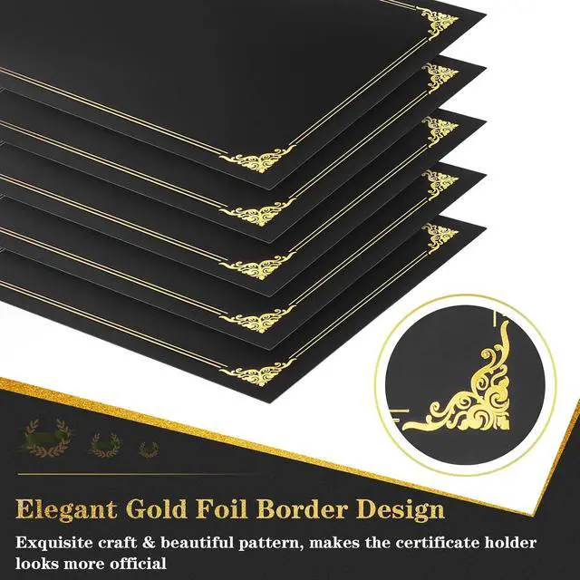 Alt view image 3 of 7 - 10 Packs Certificate Holders, Black Certificate Covers, Diploma Holders