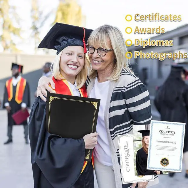 Alt view image 5 of 7 - 10 Packs Certificate Holders, Black Certificate Covers, Diploma Holders