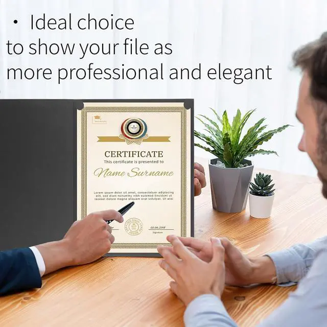 Alt view image 6 of 7 - 10 Packs Certificate Holders, Black Certificate Covers, Diploma Holders