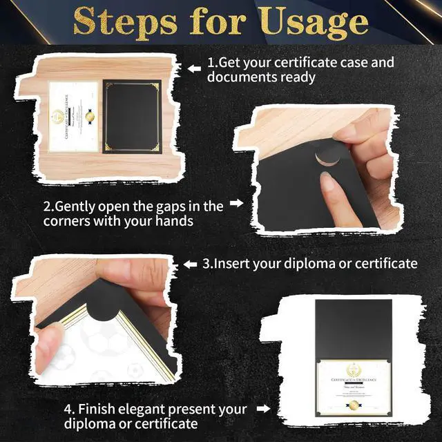 Alt view image 7 of 7 - 10 Packs Certificate Holders, Black Certificate Covers, Diploma Holders