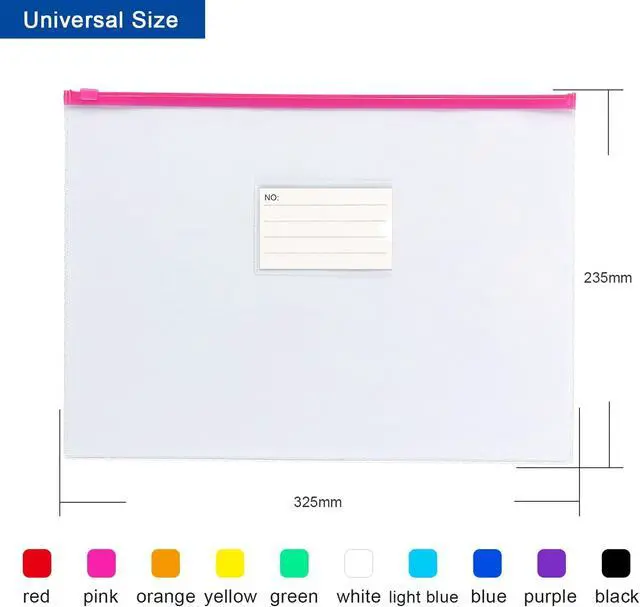 Alt view image 3 of 7 - Tamaki 10 Pack Plastic Envelope, Files Zipper Folders, 13 x 9.25 Inch