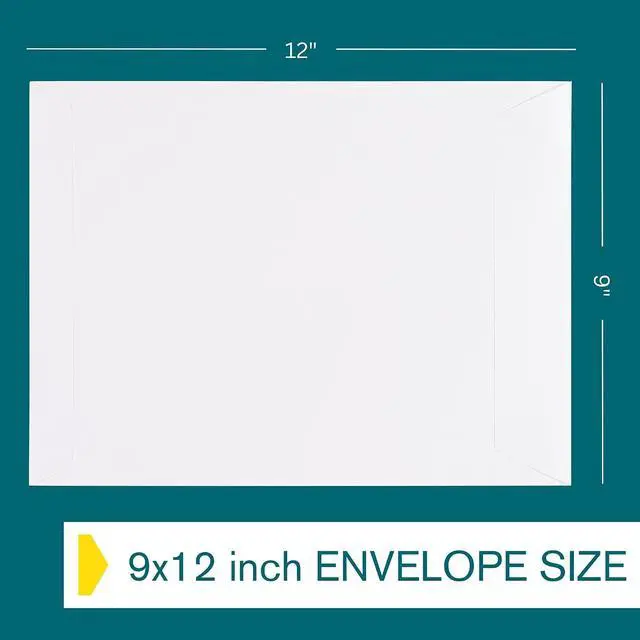 Alt view image 3 of 7 - 9x12 Envelopes Self Seal - 15 Pack - Open End White Mailing Envelopes for Catalogs, Presentatios, Oversized Documents - Self Sealing Envelopes with Peel and Seal Closure - 28lb Heavyweight Paper