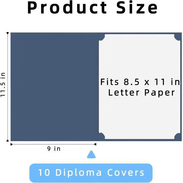 Alt view image 2 of 7 - HAUTOCO 10 Pack Certificate Holders, Navy Blue Diploma Holders, Document Award Covers Certificate Folders with Gold Foil Border for 8.5x11 Letter Size