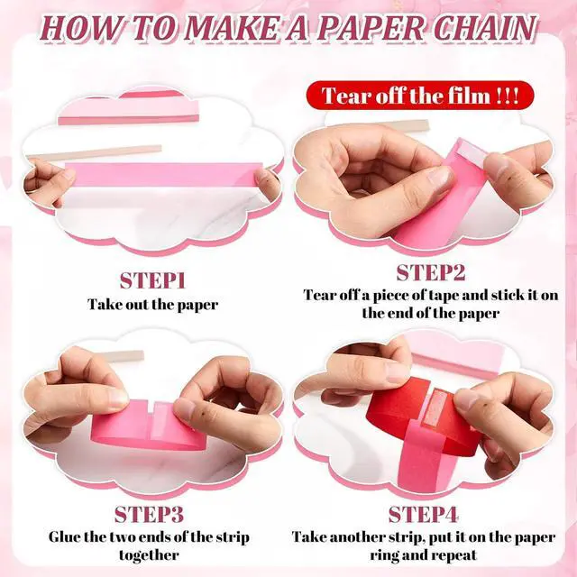 Alt view image 4 of 6 - Lincia 600 Sheet Paper Chain Garland Strips, Pink Gradient