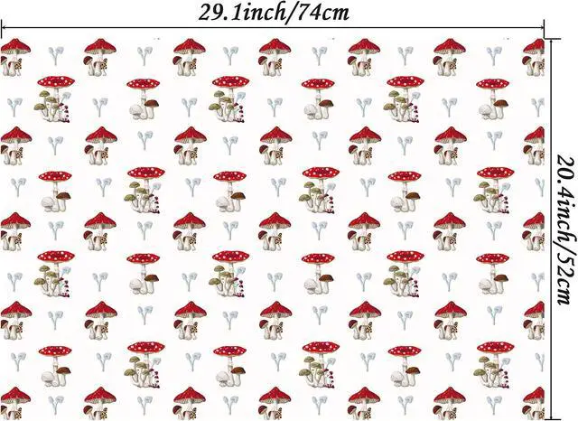 Alt view image 7 of 7 - ZINTBIAL Mushroom Wrapping Paper for Kids Adults- Black White Funny Plant Gift Packaging for Spring Easter Holiday - 20 x 29 Inches, 8 Folded Sheets, Easy to Store