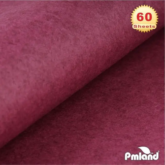 Alt view image 2 of 7 - PMLAND Premium Quality Gift Wrapping Paper - Burgundy Color - 20 Inches x 26 Inches 60 Sheets