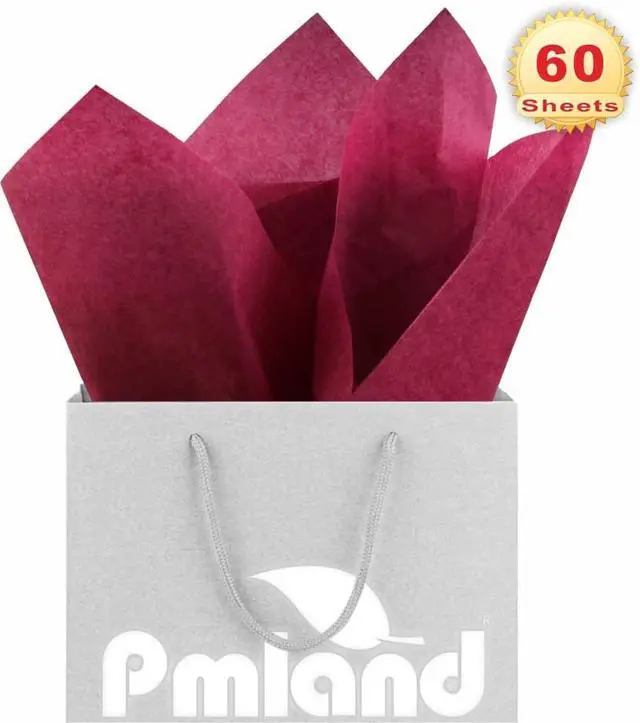 Alt view image 7 of 7 - PMLAND Premium Quality Gift Wrapping Paper - Burgundy Color - 20 Inches x 26 Inches 60 Sheets