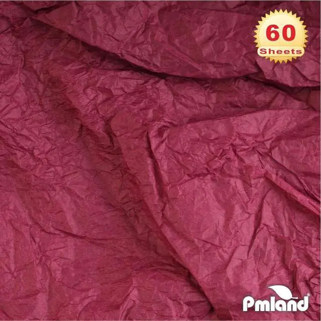 Alt view image 5 of 7 - PMLAND Premium Quality Gift Wrapping Paper - Burgundy Color - 20 Inches x 26 Inches 60 Sheets