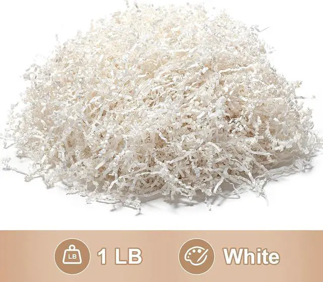 Alt view image 4 of 4 - Wowxyz 1 LB Crinkle Cut Paper Shred White Crinkle Shredded Paper for Gift Baskets - Gift Box Bag Filler - Confetti Stuffing for Birthday, Holiday Present Packaging Wrapping