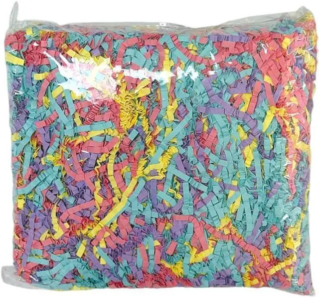 Alt view image 3 of 5 - Crinkle Cut Paper Shred - 5.3 oz Fluffy Gift Box Filler, Basket Stuffing for Christmas, Wedding, Birthday | Decorative Packing Grass, Party Decorations (Fiesta Blend)