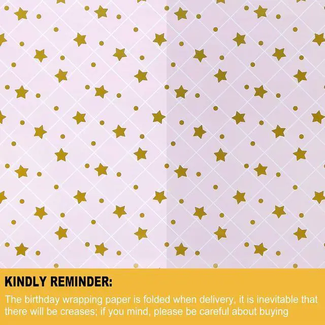 Alt view image 3 of 7 - PLULON 6 Sheets Gold and Pink Birthday Gift Wrapping Paper, Gold Pink Gift Wrap Paper for Wedding, Birthdays, Hen Party, Baby Shower Decorations