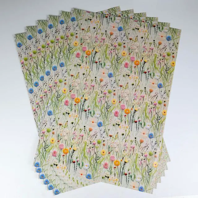 Alt view image 7 of 7 - Dtiafu Wildflower Wrapping Paper Vintage Floral Style Gift Wrap Paper Bulk Retro Emobroedery Art Paper for Women Girls Birthday Wedding Baby Shower, 20 X 28 Inch, Folded Flat (6 Sheet Recyclable)