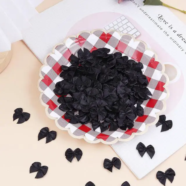 Alt view image 3 of 7 - Black Cute Mini Bows 1" Premade Small Ribbon Bows for Crafts