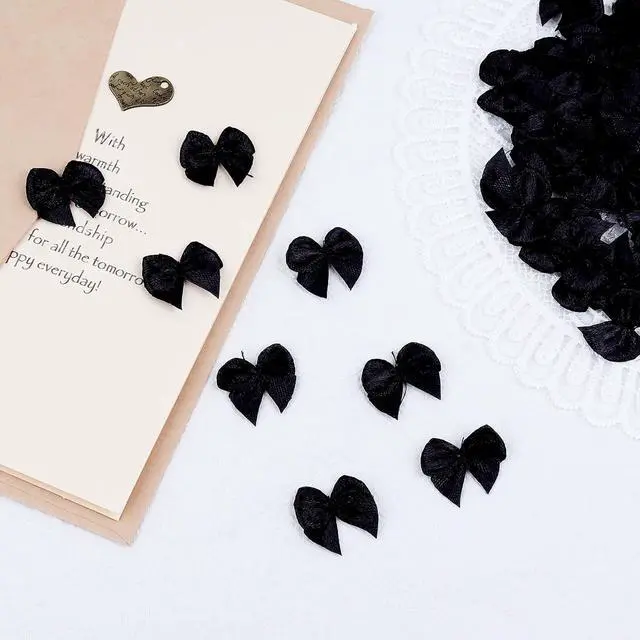 Alt view image 4 of 7 - Black Cute Mini Bows 1" Premade Small Ribbon Bows for Crafts