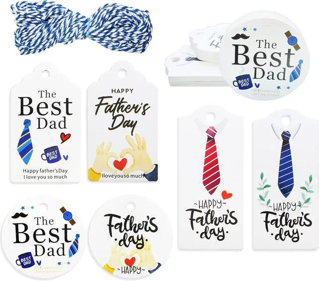 Main image of HADDIY Happy Father's Day Tags,60 Pcs Dad Gift Tags for Wrapping Supplies