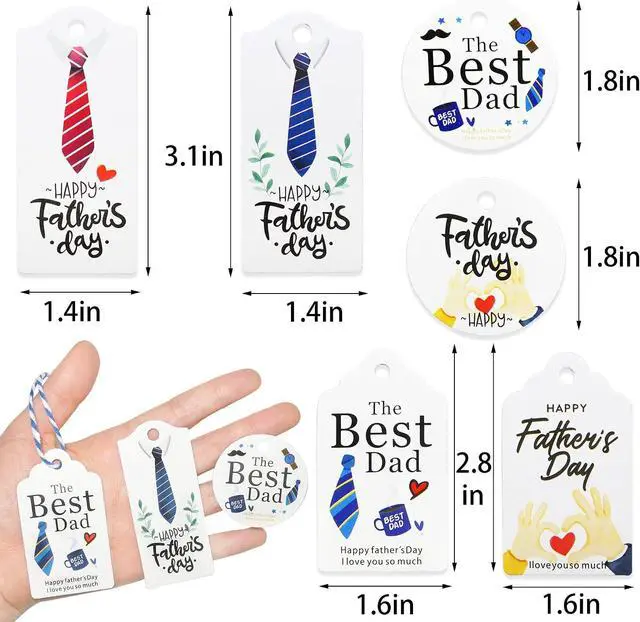 Alt view image 2 of 7 - HADDIY Happy Father's Day Tags,60 Pcs Dad Gift Tags for Wrapping Supplies