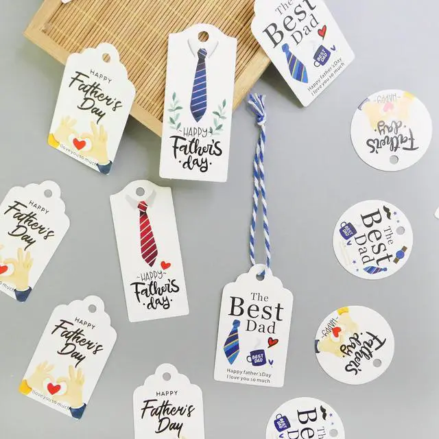 Alt view image 4 of 7 - HADDIY Happy Father's Day Tags,60 Pcs Dad Gift Tags for Wrapping Supplies