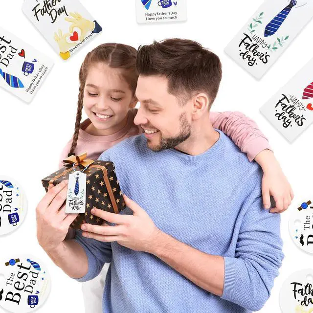 Alt view image 5 of 7 - HADDIY Happy Father's Day Tags,60 Pcs Dad Gift Tags for Wrapping Supplies
