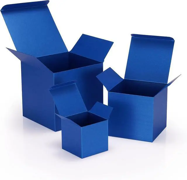 Alt view image 3 of 5 - Quotidian Navy Blue Paper Glitter Gift Boxes with Lids 2x2x2 in, 12 Count