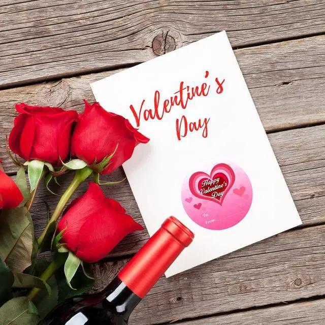 Alt view image 5 of 7 - Happy Valentine's Day Stickers, 60PCS 2Inch Round Pink Heart Cute Valentines Day Tag Stickers for Wrapping Paper, Card