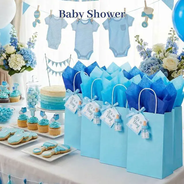 Alt view image 2 of 7 - Koogel Blue Tissue Paper 320 Sheets, 14 X 10 inch 4 Colors for Gift Bags