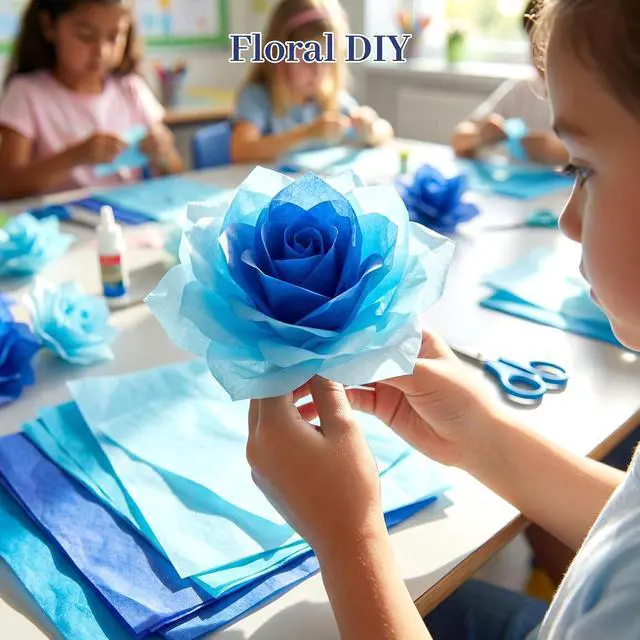 Alt view image 4 of 7 - Koogel Blue Tissue Paper 320 Sheets, 14 X 10 inch 4 Colors for Gift Bags