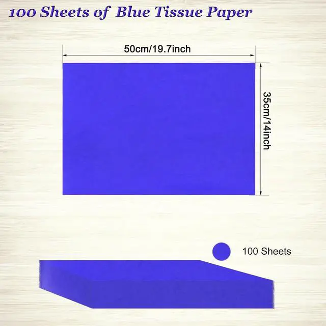 Alt view image 4 of 7 - 100 Sheets Blue Tissue Paper Artdly 14 x 20 Inches Blue Wrapping Paper Bulk for Weddings Birthday DIY Project Christmas