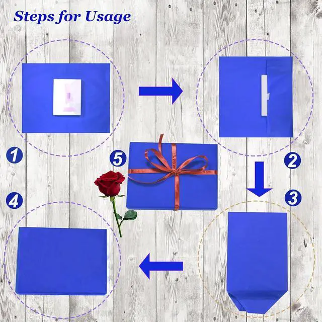 Alt view image 7 of 7 - 100 Sheets Blue Tissue Paper Artdly 14 x 20 Inches Blue Wrapping Paper Bulk for Weddings Birthday DIY Project Christmas