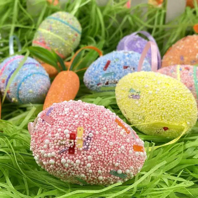Alt view image 3 of 7 - Hikkcos 1/2 LB Easter Green Grass Large Pack Green Raffia Grass Recyclable Shred Paper for Gift Basket Filler Easter Party Decoration Wrapping Basket Filling